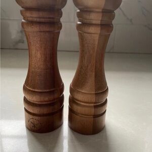 Brown Wooden Candle Holders with Elegant Accents